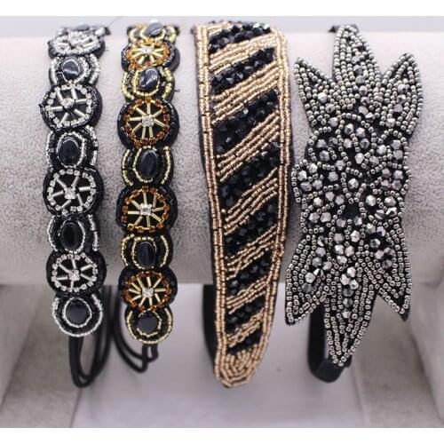 Ethnic Metal Beads Headband Vintage beads Flower Braided Hairband Elastic Headband Hair Accessories