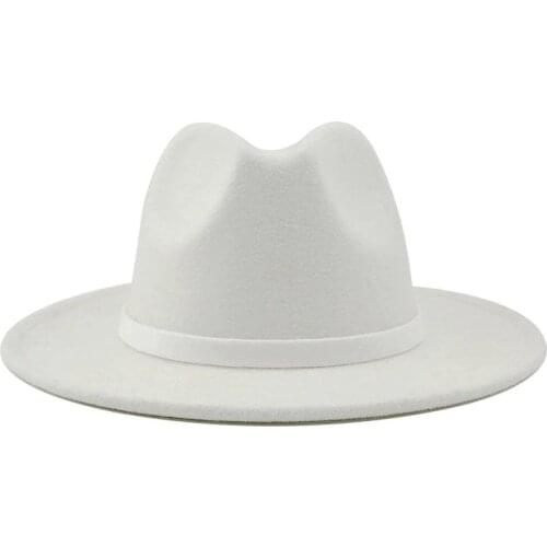 Men Women Wide Brim Wool Felt Jazz Fedora Hats British style Trilby Party Formal Panama Cap Black Yellow Dress Hat 56-58-60CM