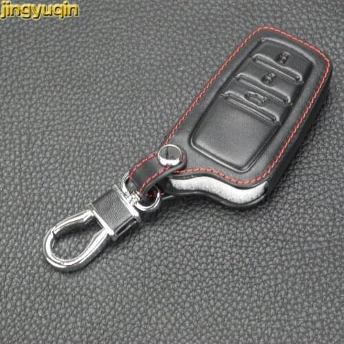 Jingyuqin Leather Car Styling Key Cover Case for Toyota Corolla Camry RAV4 2014 2015 New Styling