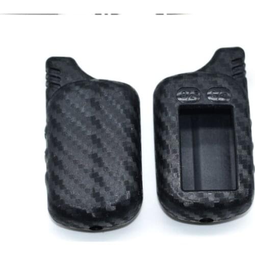 Carbon Silicone Car Key Case For Tomahawk TZ 9030 9020 9010 7010 TZ-9030 Two Way Car Alarm LCD Remote Control Fob Cover Key Bag