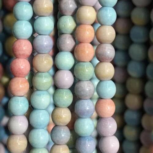 Free shipping Women Fashion Jewelry 4mm 6mm 8mm 10mm Rainbow stone Round Art Loose Beads FG9018