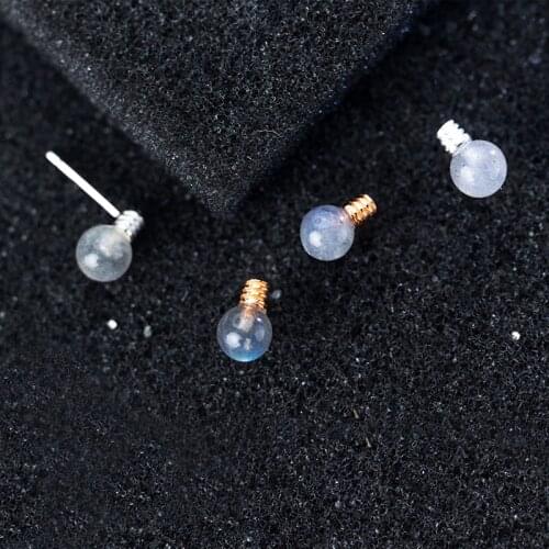MloveAcc 100% 925 Solid Real Sterling Silver Jewelry Mini Bulb Stud Earring for Wife Teen Girl Friend Kid Lady