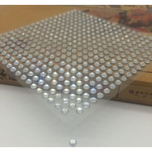 400pcs 4mm Rhinestone Sticker Round Flatback Acrylic Stickers Self-Adhesive Paste DIY Nail Art Phone Case Decoration