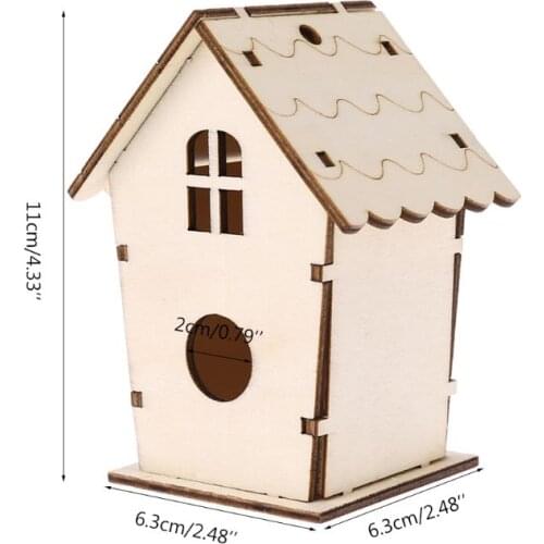 Natural Wooden Bird House Nest Creative Wall-mounted Garden Outdoor Bird Cage Box