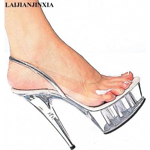 New 15 cm high heel sandals, nightclub pole dancing shoes, model high heels womens shoes