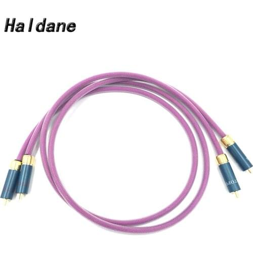 Haldane Pair HIFI Ortofon Gold Plated 2RCA Cable High-end 6N OFHC Audio cable HIFI Double RCA Signal Line Rca cable for XLO HTP1