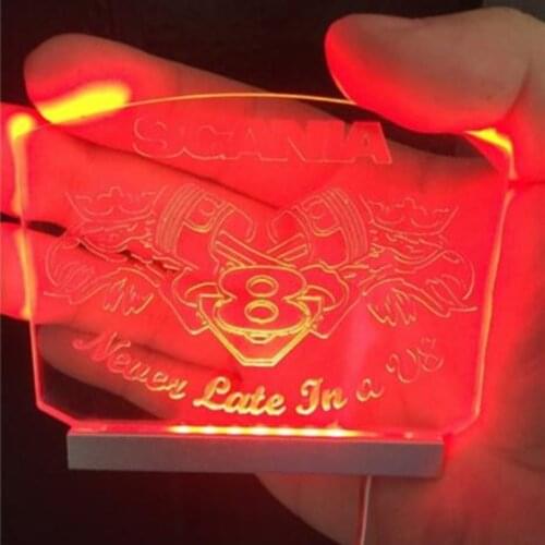 Rc Toy Truck Acrylic V8 Logo Led Light Lamp For 1/14 Scale Remote Control Car Tamiya Scania R470 R620 R730 56323 Tractor Trailer