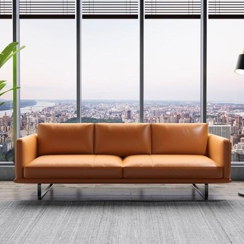 Karoisk886 Nordic Office Sofa Leather Simple Modern Reception Office Leisure Reception