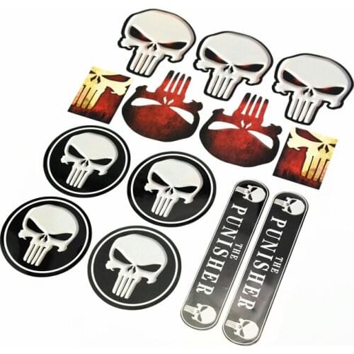 Reflective Rim Decal Punisher Sticker Helmet Decals For HONDA KAWASAKI KTM SUZUKI YAMAHA BWM