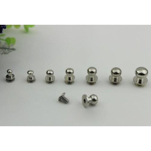 100pcs/ lotSilverHigh quality Handbags hardware metal accessories thick flank The pacifier nail Luggage belt screw fittings nail