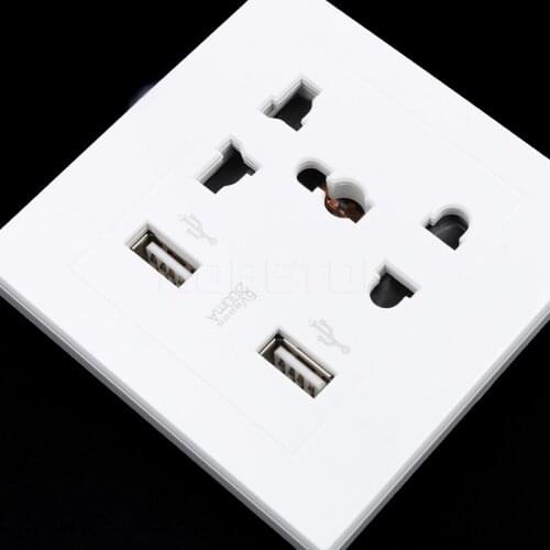 1pcs Electric Wall Charger Station Socket Adapter Power Outlet Panel with Dual USB Port For Hotel Home using