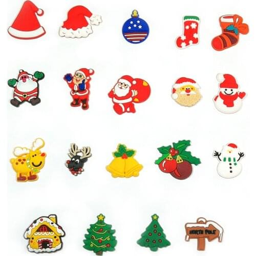 1PCS Cartoon Merry Christmas Present PVC Shoe Charms Shoe Buckles bebes Accessories Fit For Croc JIBZ as kids Gift