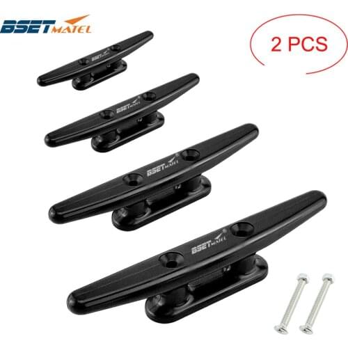 2X Nylon Low Flat Cleat Open Base Cleat With 2 Screws Marine Boat Yacht Deck Line Rope Tie Kayak Canoe Deck Hardware Accessories