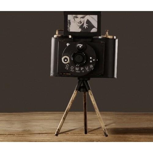 American vintage old camera nostalgic model decoration photography props luxury home decoration iron art retro SLR camera model