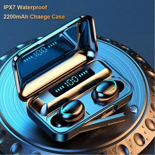 TWS Bluetooth-compatible Earphones 2200mAh Charging Box Wireless Headphone 9D Stereo Sports Waterproof Earbuds Headsets With Mic