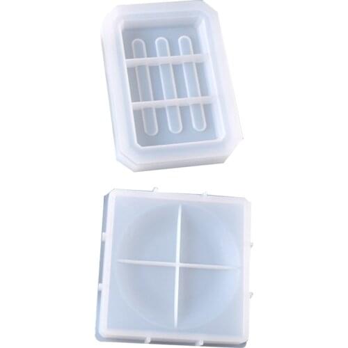 BMBY-Soap Dish Resin Mold DIY Crafts Container Crystal Epoxy Resin Mold Soap Storage Box Silicone Mould