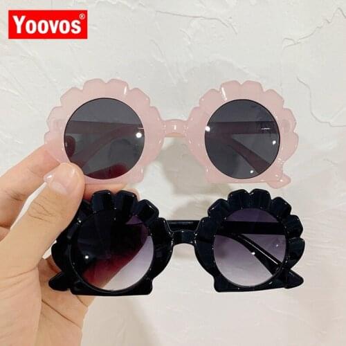Yoovos 2021 Sunglasses Child Candy Colors Sun Glasses For Kids Seashell Eyewear Fashion Brand Designer For Sunglasses Boy/Girls