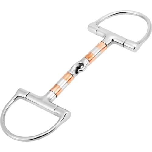 ELOS-Equestrian Horse Mouth Bit Stainless Steel Horse Mouth Piece Snaffle Double Jointed Bit Horse Racing Accessory