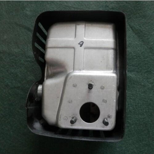 MUFFLER W/ COVER FOR MITSUBISHI GM182 GM132 GT600 GT400 4HP 6HP MEIKI EXHAUST HEAT SHIELD SILENCER & GUARD SHROUD COMPLETE