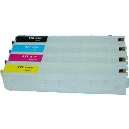 Vilaxh 4pcs refill Cartridge repacement For HP 970 971 Refill Ink Cartridge Officejet Pro x451 x551 x476 x576 printer With Chips