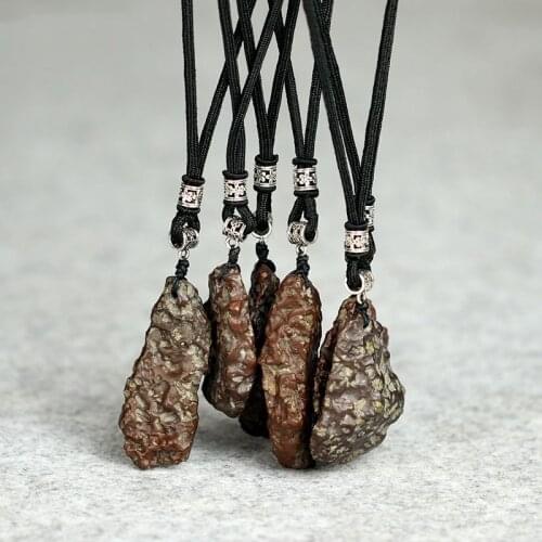 Moon meteorite pendant necklace natural meteorite rough pendant collection specimen jewelry gift home decoration stone crafts