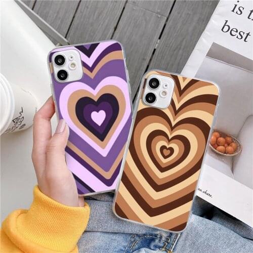 Sage green latte heart iPhone case For iPhone 11 12 Pro XS MAX XR X 7 8 6Plus SE 2021 Candy Soft Silicone Phone Cover Bag