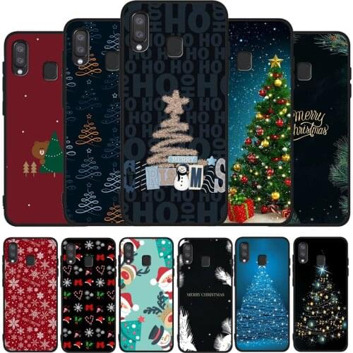 Cartoon Christmas Deer Santa Claus Black Phone Case For Samsung Galaxy A71 A51 A41 A31 A20E A10 A20 A40 A50 A70 M30S M20 A7 A8
