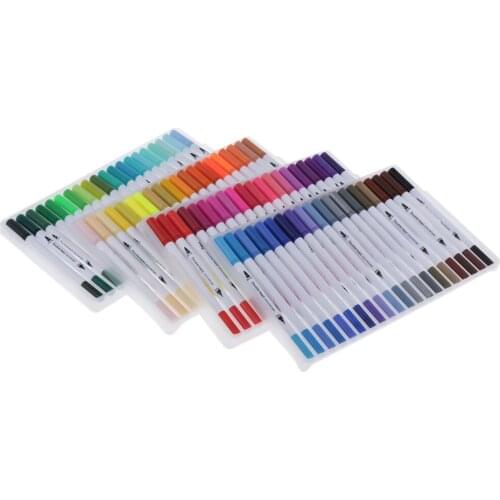80 Colors Marker Set, Brush Pen Set Fiber Pens, Watercolor Brush Pens Markers