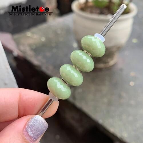 Mistletoe 925 Sterling Silver Faceted Fine Natural Luminous Stone Bead Jewelry