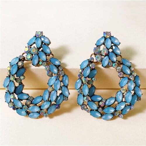 Wholesale JUJIA Summer Style Rhinestone Crystal Drop Earrings For Women Vintage Jewelry Maxi 2020 Statement Earrings Gifts