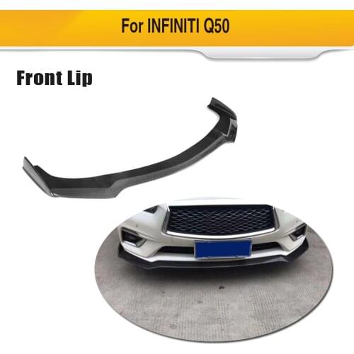 Front Bumper Lip Spoiler Chin Flap Car Styling for Infiniti Q50 2018 Base Sedan 4 Door Car Styling Accessories Carbon Fiber