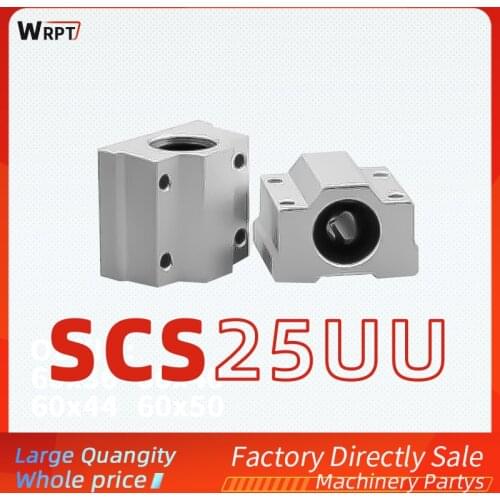 Optical axis box type linear slider bearing aluminum guide rail seat slider SCS25UU with copper sleeve, dustproof and many more