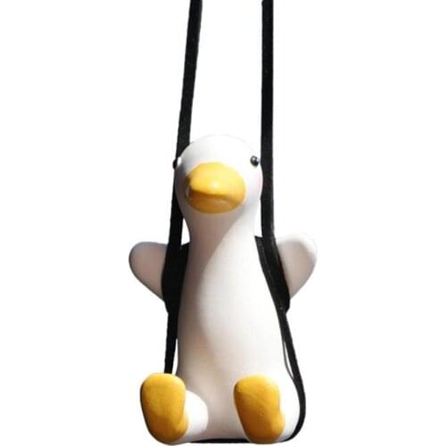 Little Yellow Duck Car Pendant Decoration 2 Colors Cute Swing Duck Auto Rear View Mirror Pendant For Car Interior Accessories