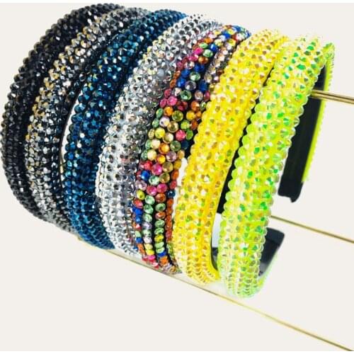 Super Flash Diamond Full Diamond Hairband Baroque Small Pearl Flower Catwalk Headband Temperament Personality Headband