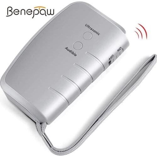 Benepaw Ultrasonic Dog Repeller Safe Efficient LED Anti Barking Device Dog Training Hand Strap Puppy Pet Trainer Outdoor Indoor