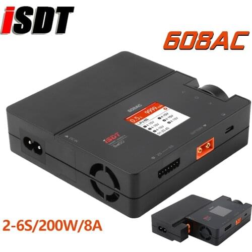 ISDT 608AC AC 60W DC 200W 8A BattGo Smart Battery Charger/Discharger with Detachable Power Supply