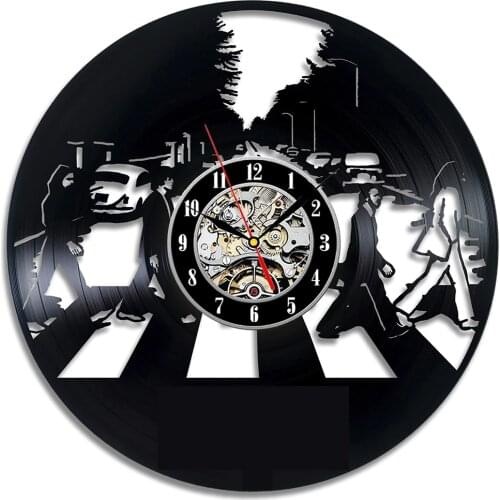 Vinyl Record Wall Clock Vintage LED Vinyl Clock Kitten Art Silent Creative Simple Modern Design Decor Clock 3D Watche Clock Wall