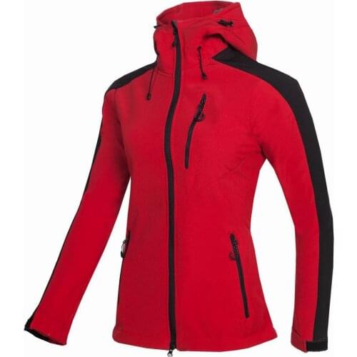 Womens Soft shell jacket outdoor windproof Hiking jacket breathable fleece Lined Softshell coat Mountain climbing trekking wear