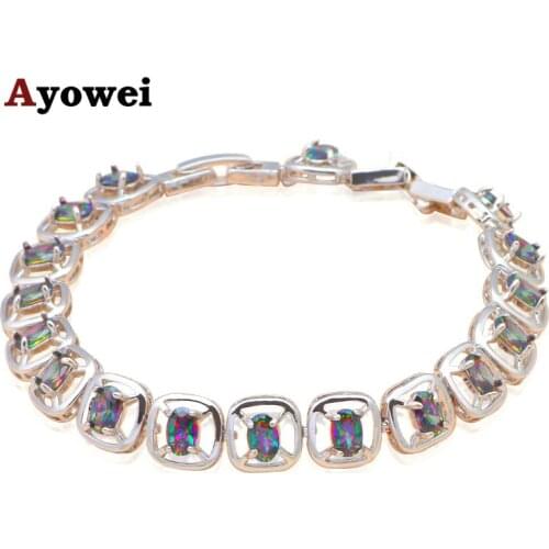 New Product Multicolor Crystal Charm Bracelets Health Silver AAA Zirconia Wholesale & Retail Fashion Jewelry for Women TB910A