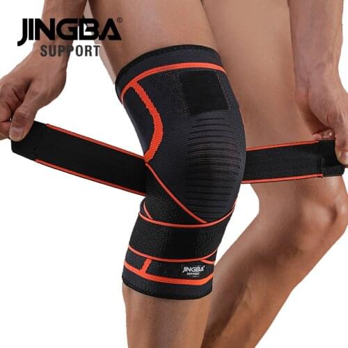 JINGBA SUPPORT 1PC Nylon Bandage Compression Knee Brace Sports Basketball Knee Pads Support Knee Joint Protector Rodilleras
