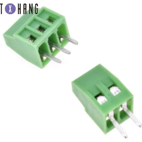 10PCS 2.54mm pitch spring terminal blocks connector 2/3p kf120 straight pin copper screw pcb terminals rohs