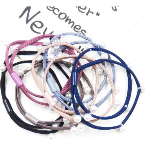 10PCS/LOT Creative Small Pearl Elastic Hair Bands For Girls Bohemian Headband Scrunchy Korean Kids Hair Accessories For Women