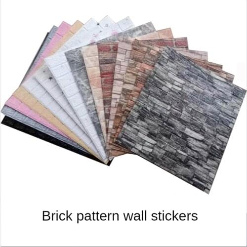 10 pcs Wall Stickers 3D Stereo Wall Stickers Background Wall Foam Brick Pattern Wallpaper Self-adhesive Wallpaper Bedroom Decor