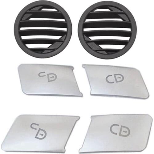 2 Set Car Accessories: 1 Set Left and Right Dash A/C Air Vent Grilles & 1 Set Door Lock Unlock Buttons Decoration Cover