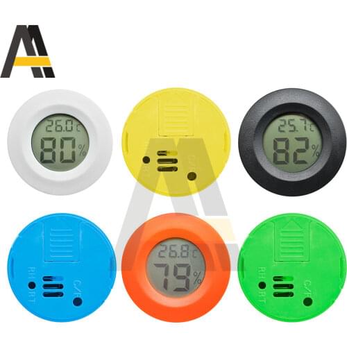 Mini Humidity Tester Hygrometer Thermometer Round Temperature Meter Probe For Aquarium Freezer Refrigerator