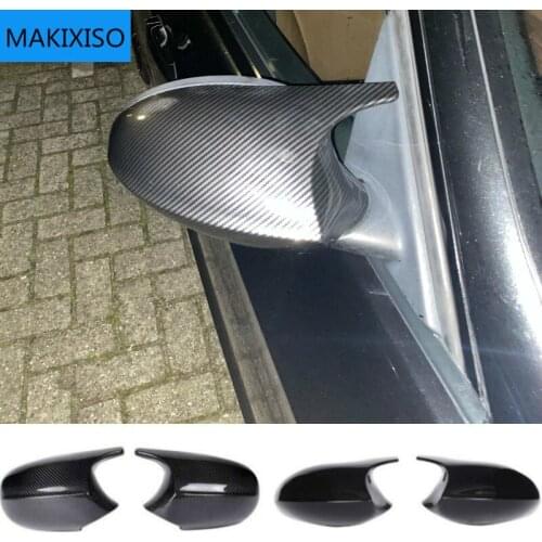2xMirror Cover E90 Car Side Door Rearview Side Mirror Cover Cap For BMW E90 E91 2005-2007 E92 E93 2006-2009 M3 Style E80 E81 E87