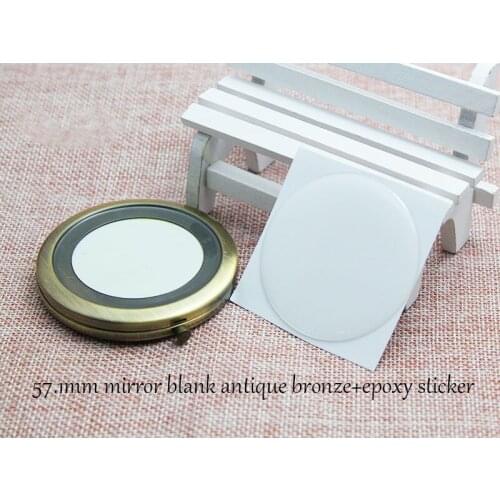 5kits Folding Compact Mirror Pocket Portable Metal Antique Bronze Makeup Mirror Pocket Mirror For DIY Jewerly Aceesories Making