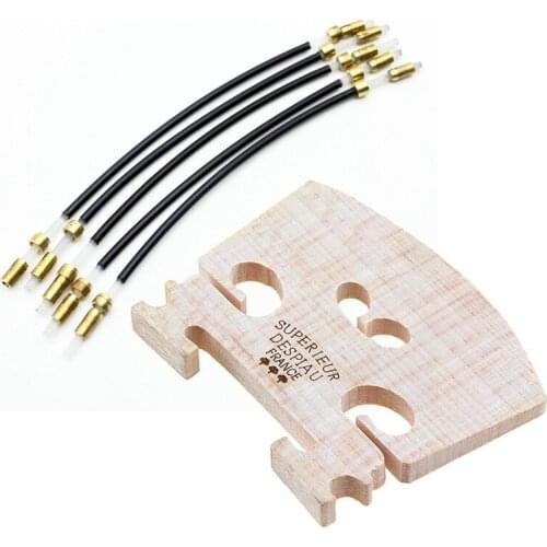 5Pcs Violin Tail Gut Tail Cord Gut Cord Nylon with Violin Bridge Maple,4/4 Size Violin Fitted Bridge Parts