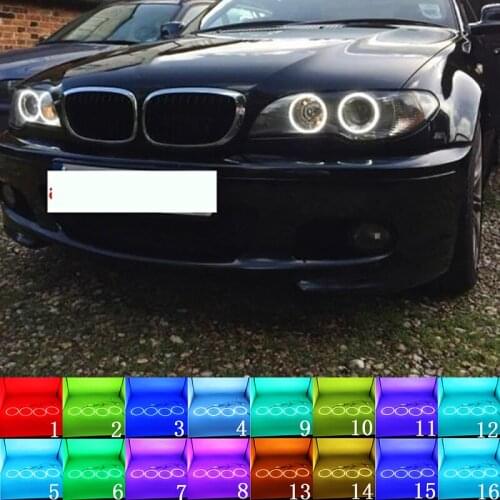For BMW E46 2004 - 2006 projector headlight Accessories Headlight Multi-color RGB LED Angel Eyes Halo Ring Eye RF Remote Control