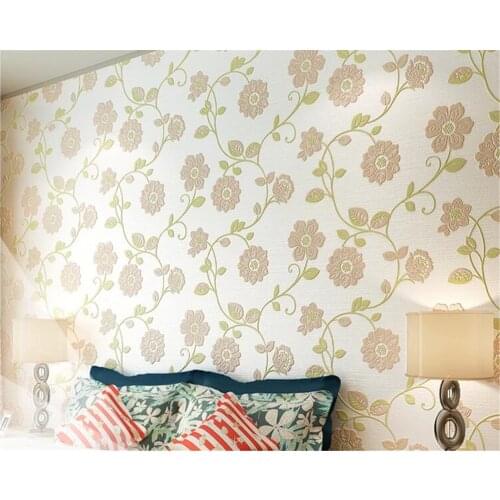 Beibehang Modern simple non - woven living room 3d wallpaper romantic pastoral bedroom wallpaper papel de parede papier peint